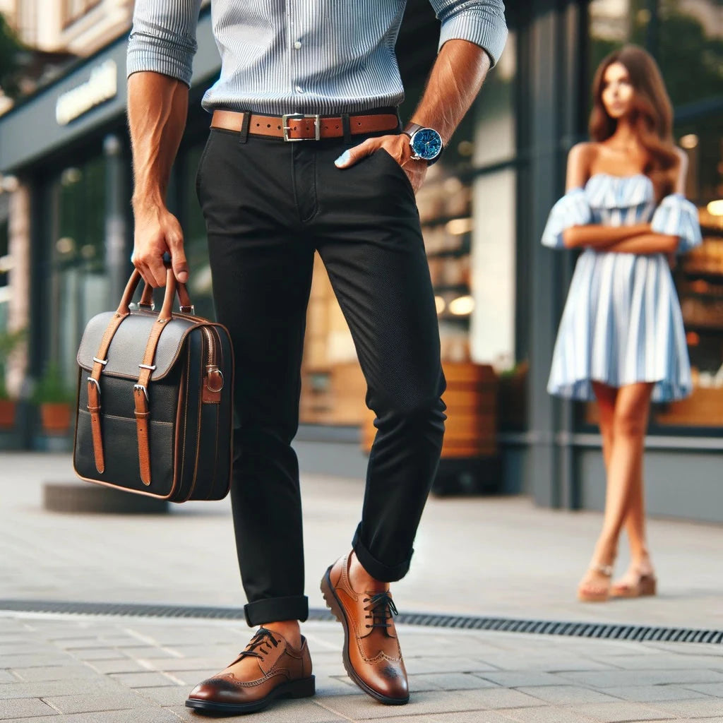 Business casual with black shoes on sale