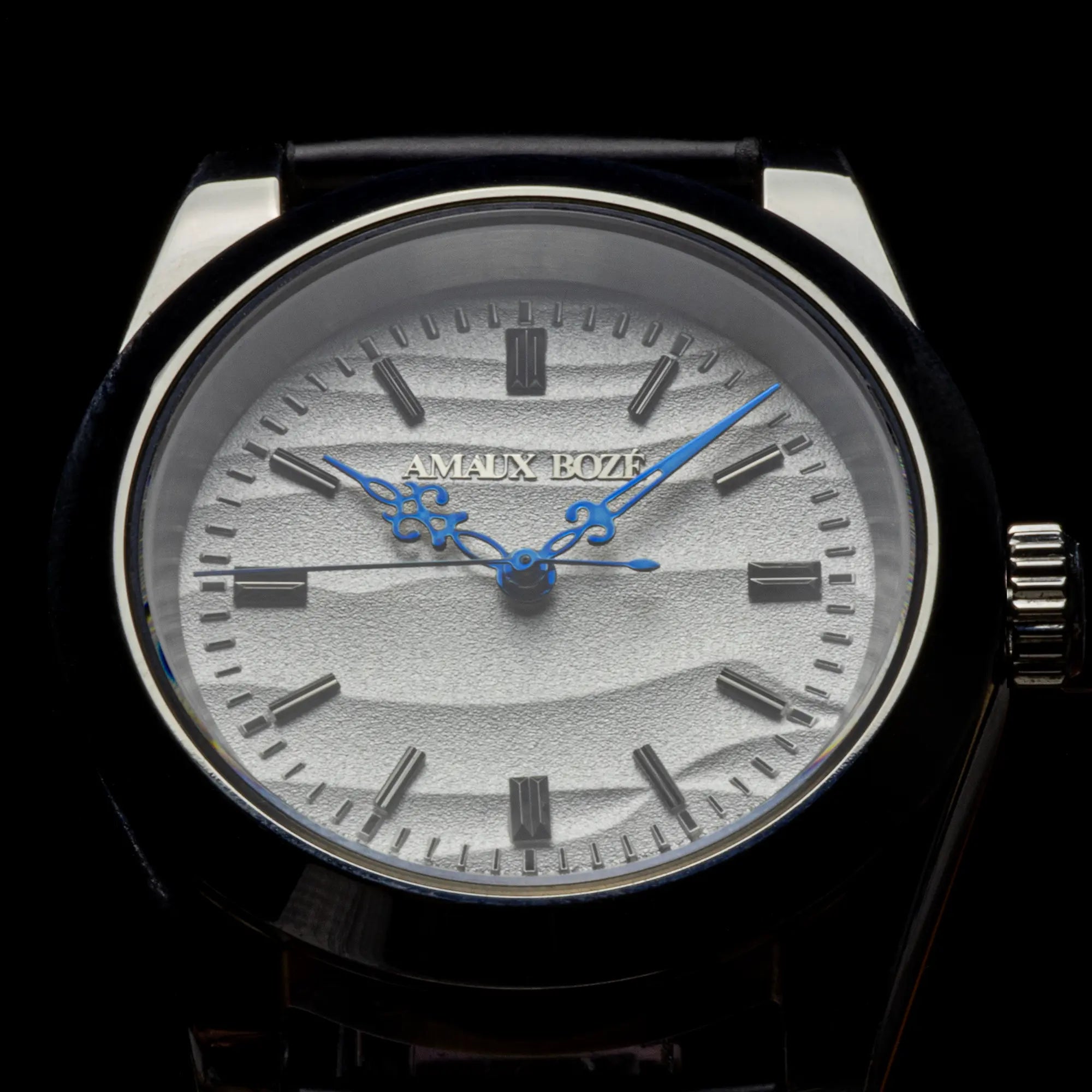 Khaybar Antarctica Dress Watch - Black Aligator Leather Strap