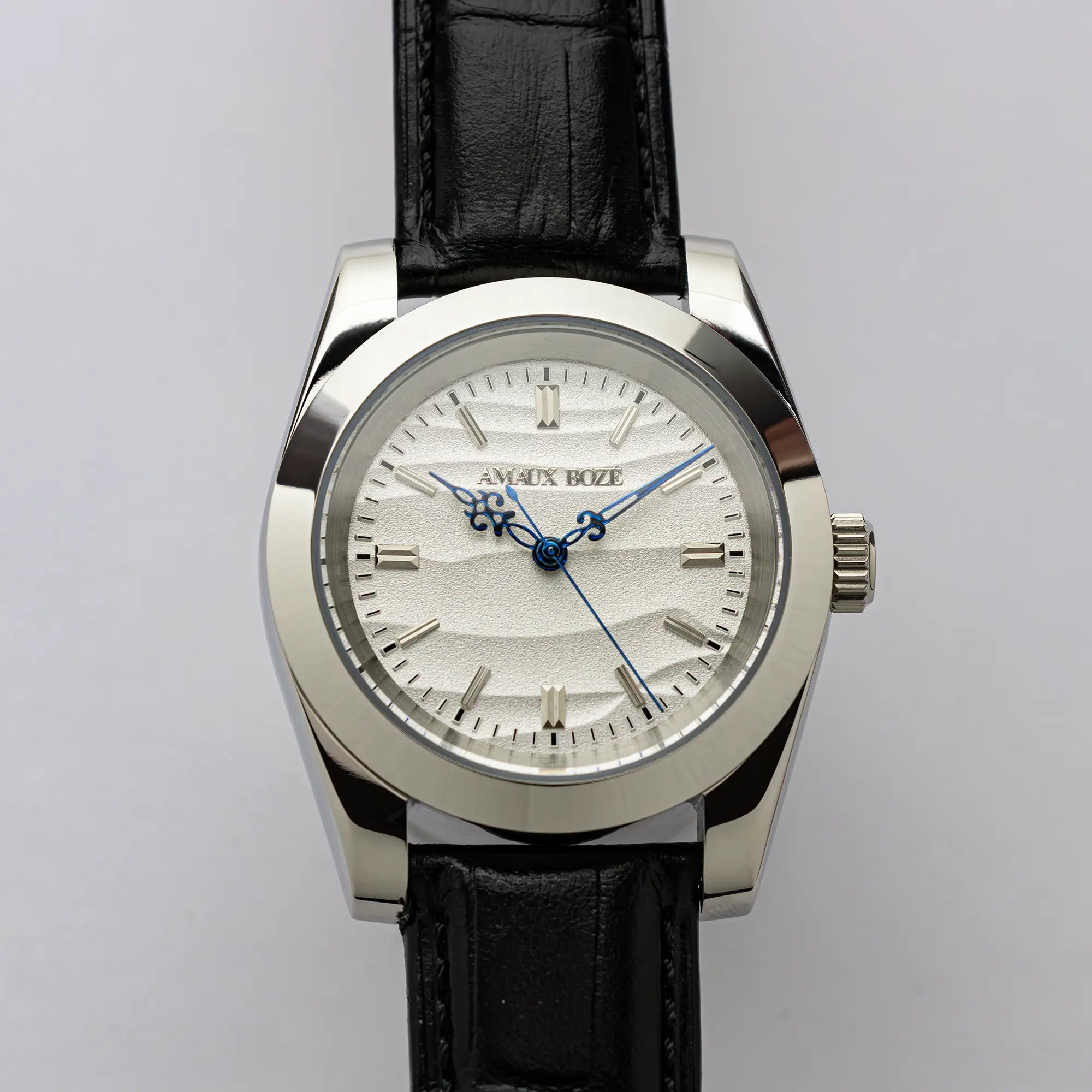 Khaybar Antarctica Dress Watch - Black Aligator Leather Strap