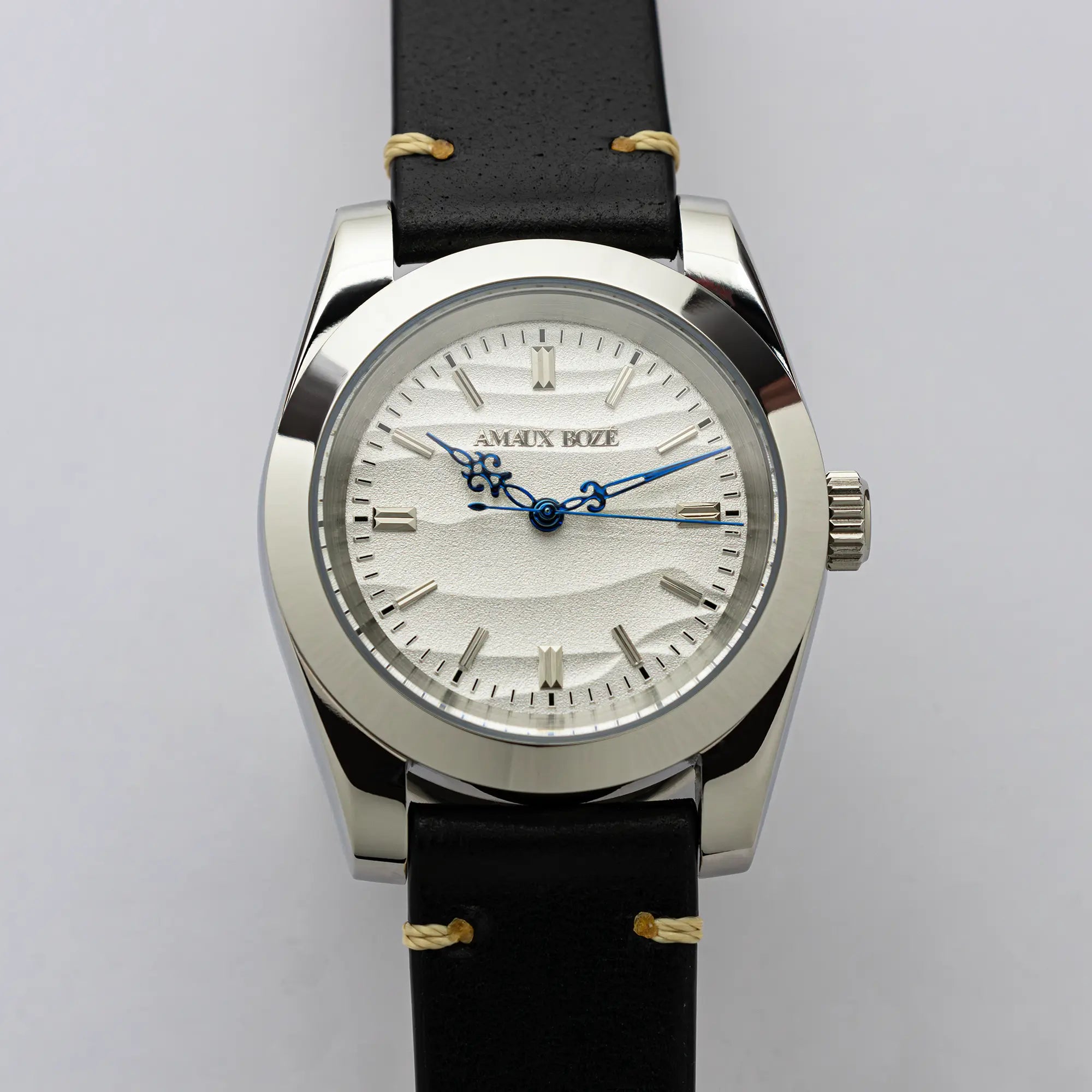 Khaybar Antarctica Dress Watch - Vintage Black Leather Strap