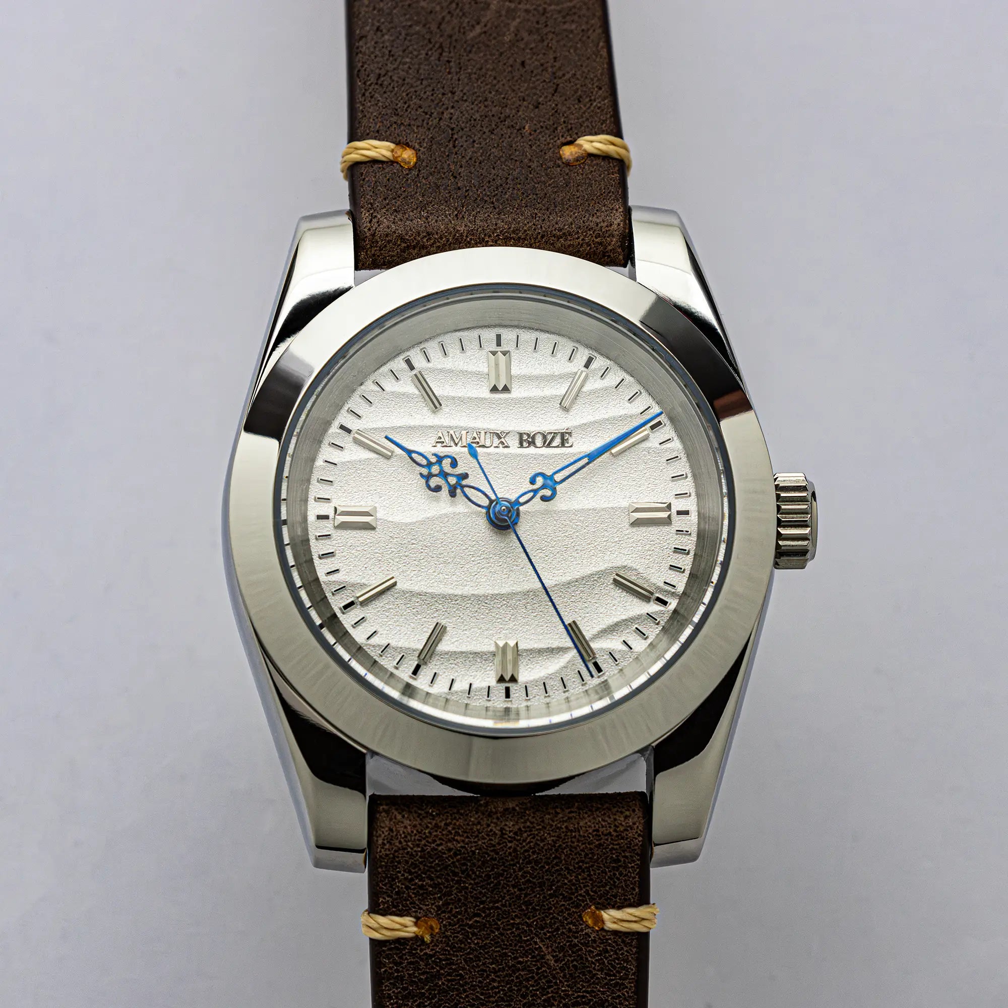 Khaybar Antarctica Dress Watch - Vintage Dark Brown Leather Strap