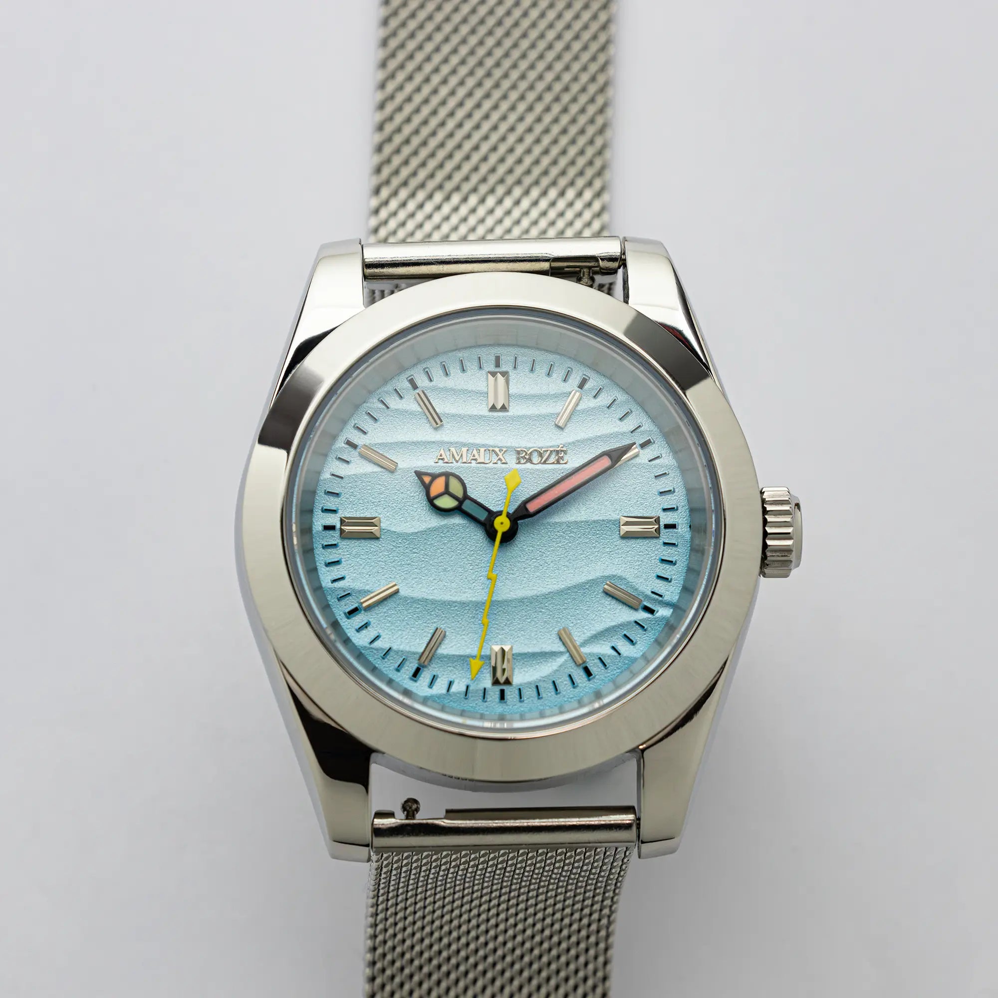 Khaybar Aqua Dress Watch - Milanese Mesh Steel Strap
