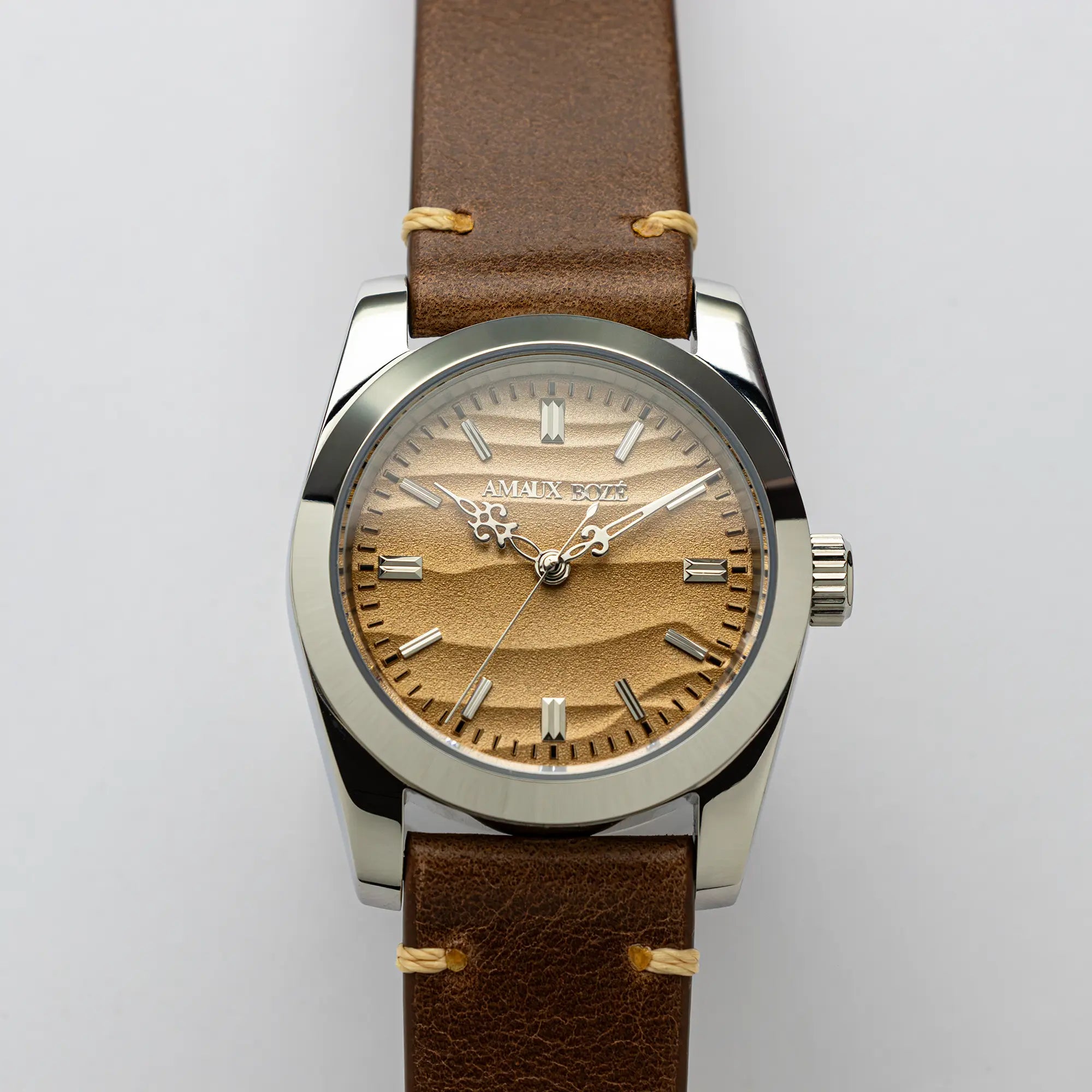 Khaybar Desert Dune Dress Watch - Vintage Brown Leather Strap