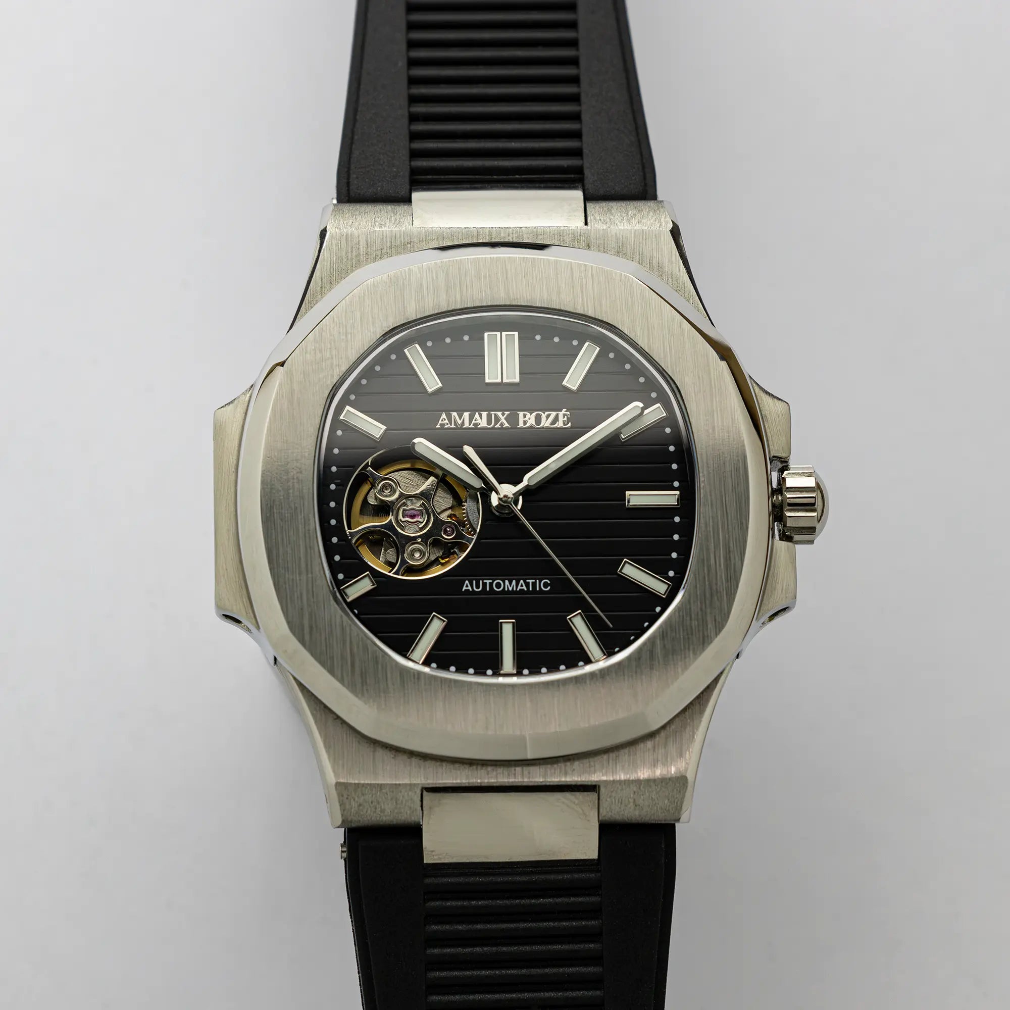 Vostok Black Dress Watch - Black Rubber Strap